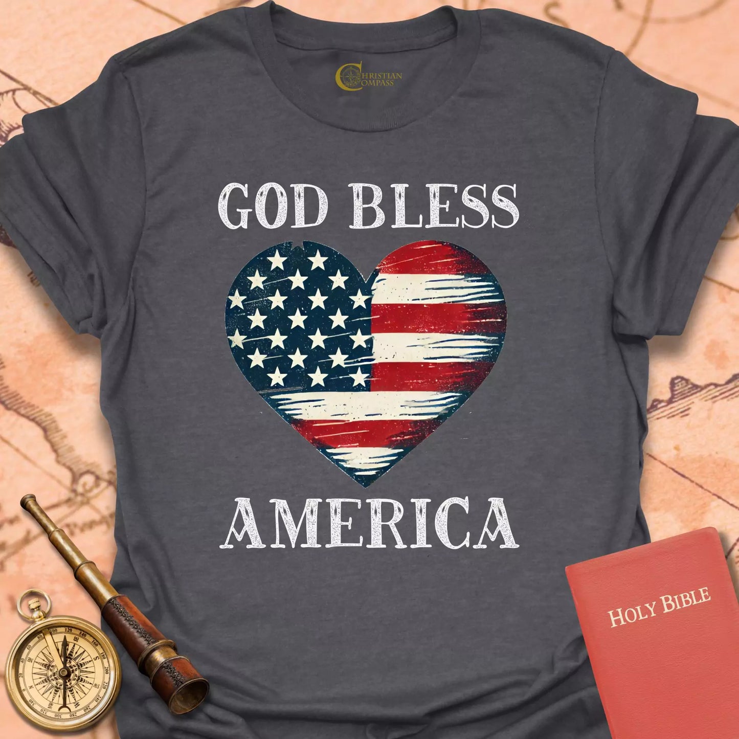 God Bless America Heart T-Shirt