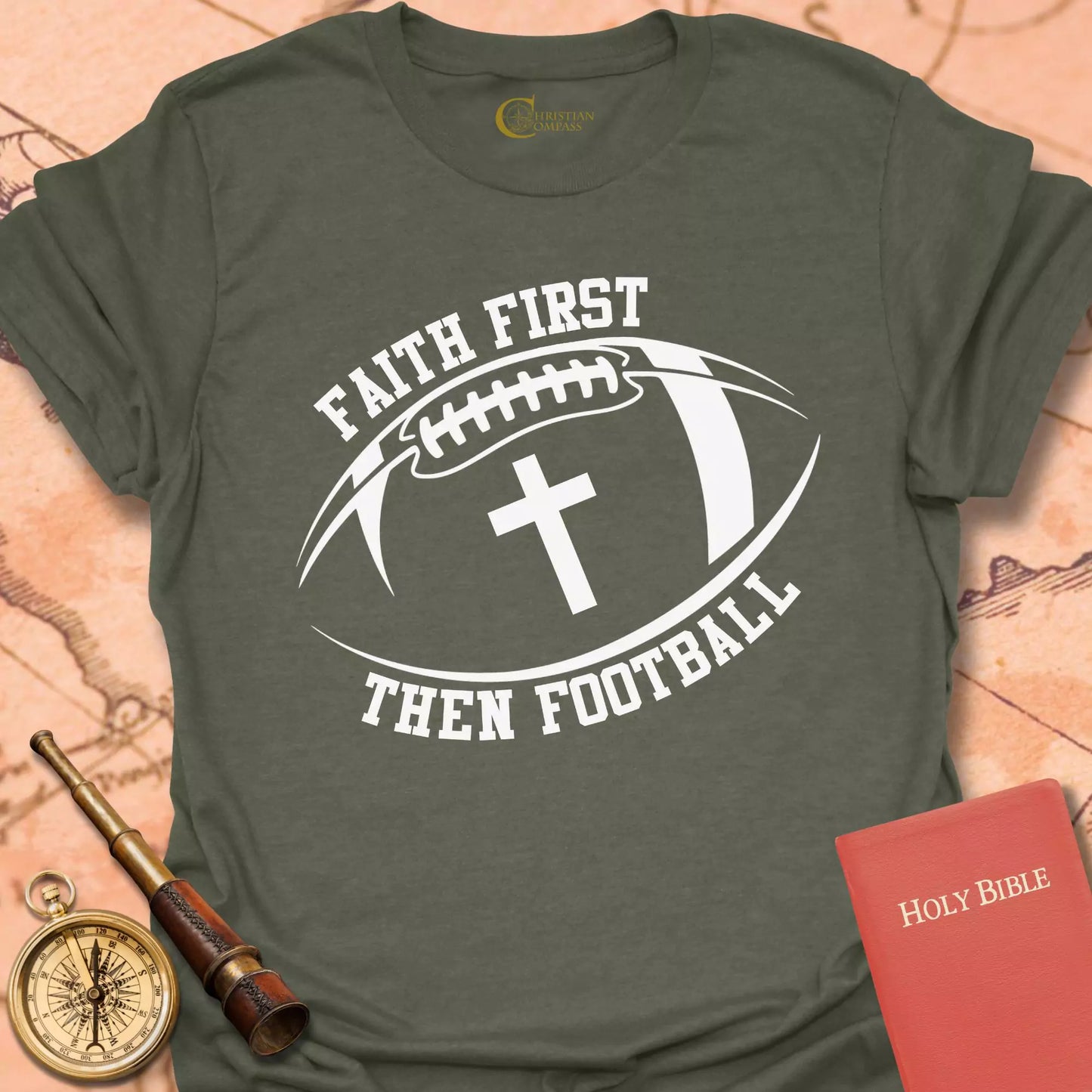Faith First Then Football T-Shirt