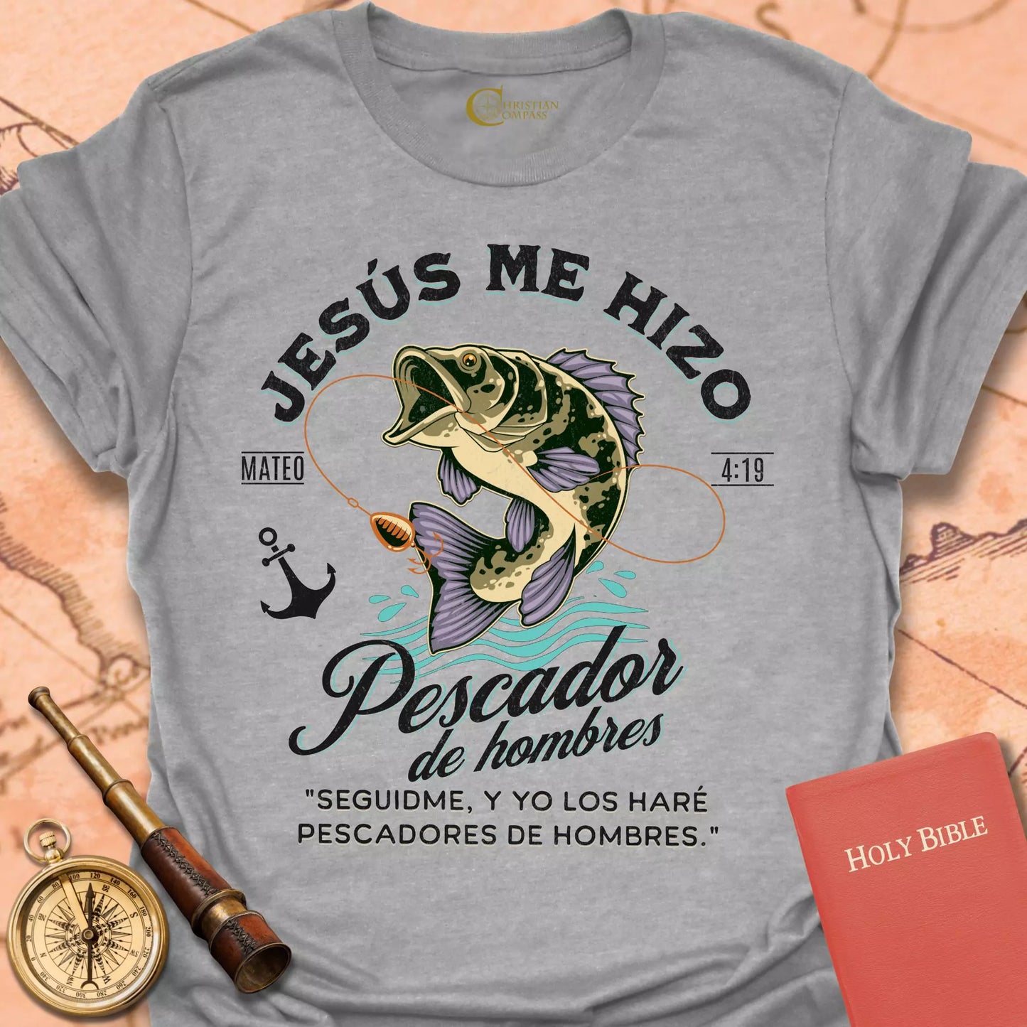 Pescador de Hombres Mateo 4:19 Cameseta