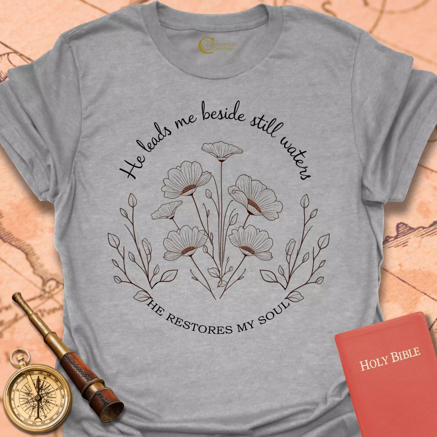 He Leads Me T-Shirt