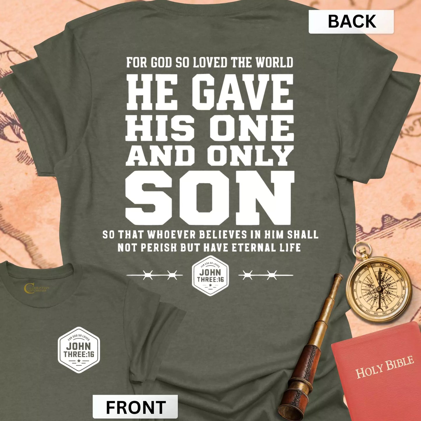 John 3:16 (front & back) T-Shirt