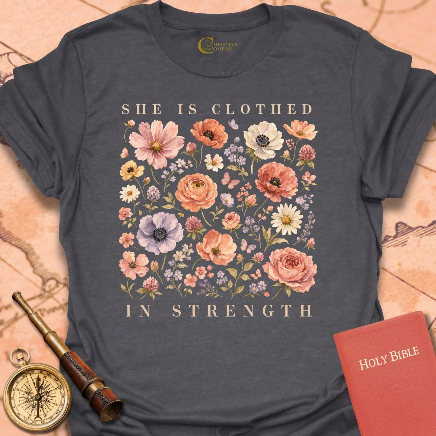 She is Clothed in Strength T-Shirt
