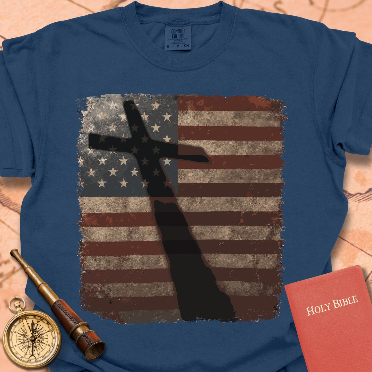 Shadow of the Cross American Flag Premium T-shirt