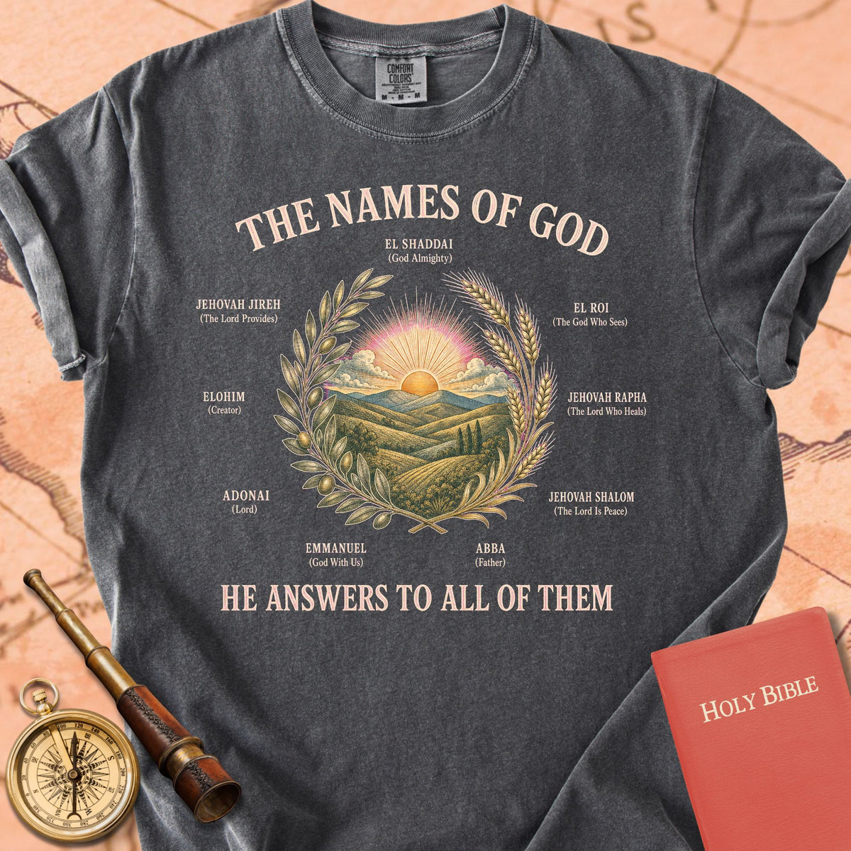 The Names of God — "He Answers to All of Them" | Hebrew Names of God Premium T-shirt