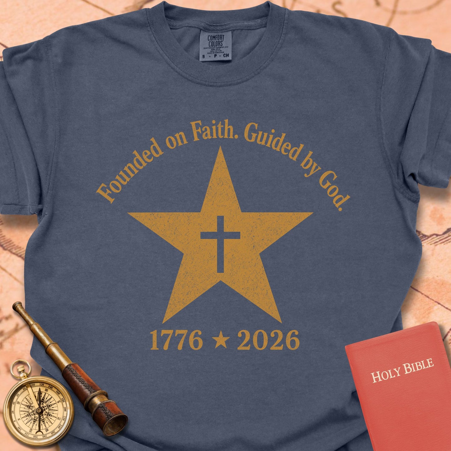 Founded on Faith Guided by God Premium T-shirt