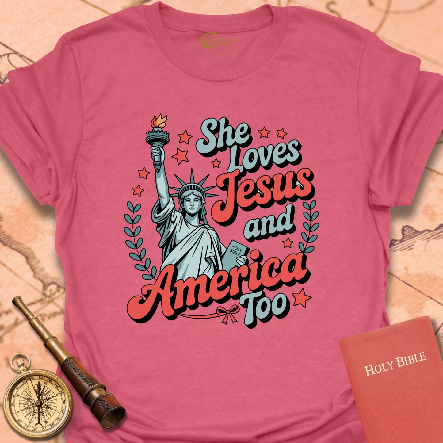 She Loves Jesus and America Too T-Shirt