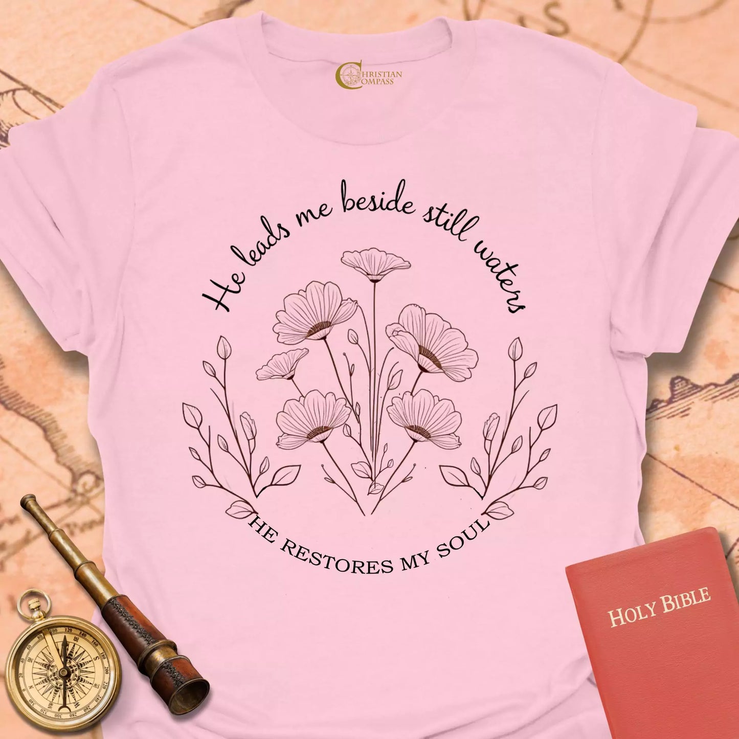 He Leads Me T-Shirt
