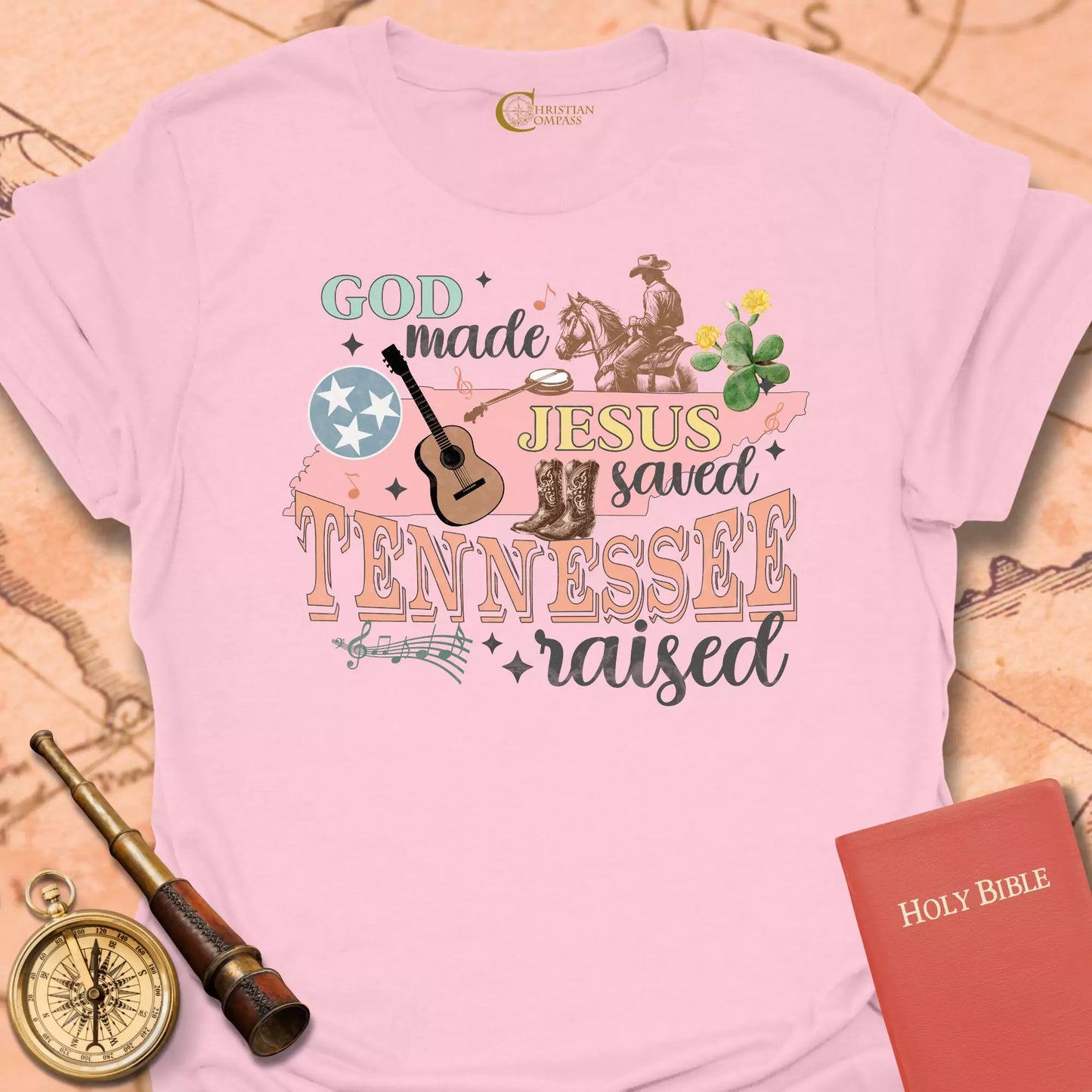 God Made Tennessee Raised T-Shirt