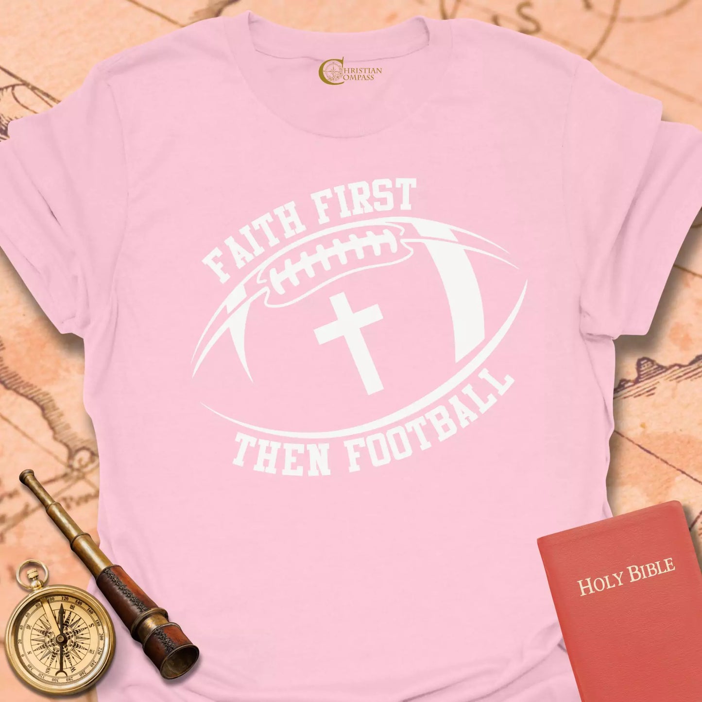 Faith First Then Football T-Shirt