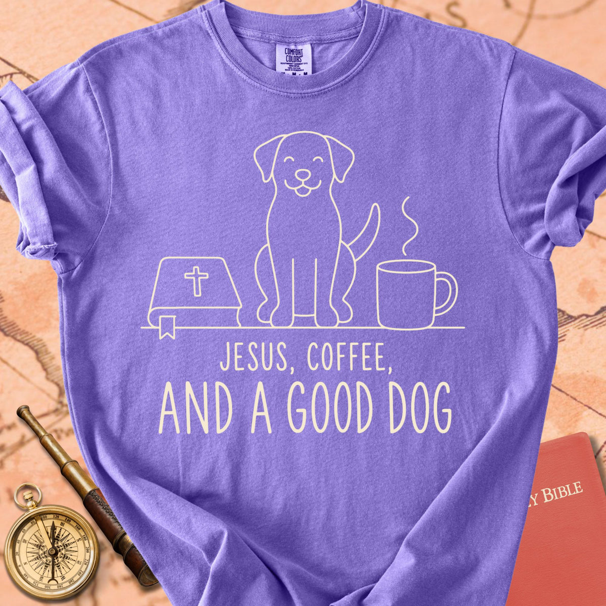 Jesus, Coffee and a Good Dog Premium T-shirt