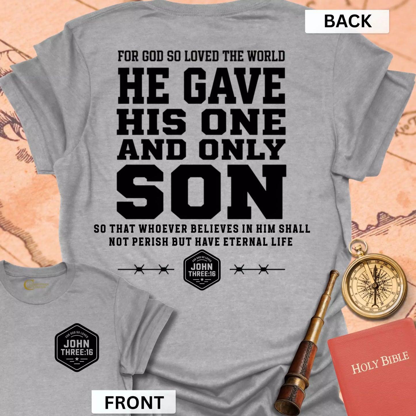 John 3:16 (front & back) T-Shirt