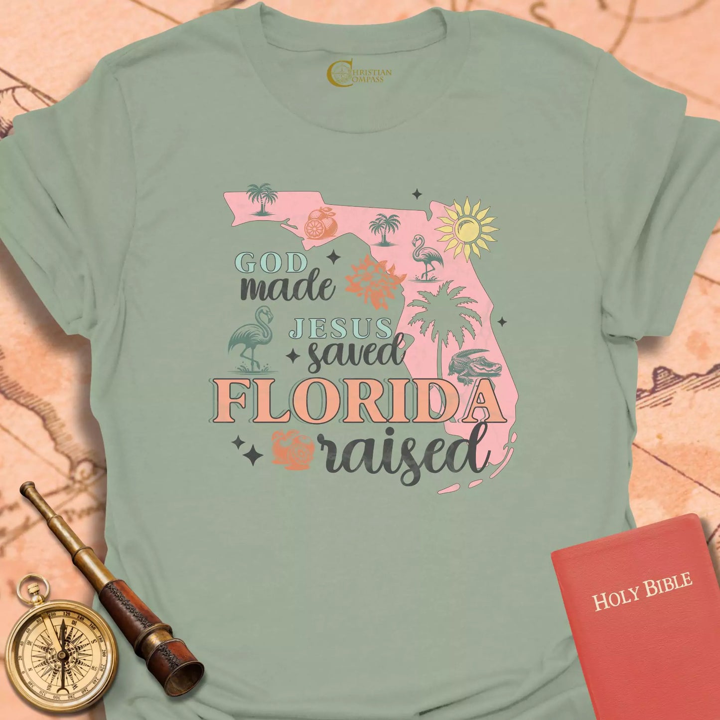 God Made Florida Raised T-Shirt