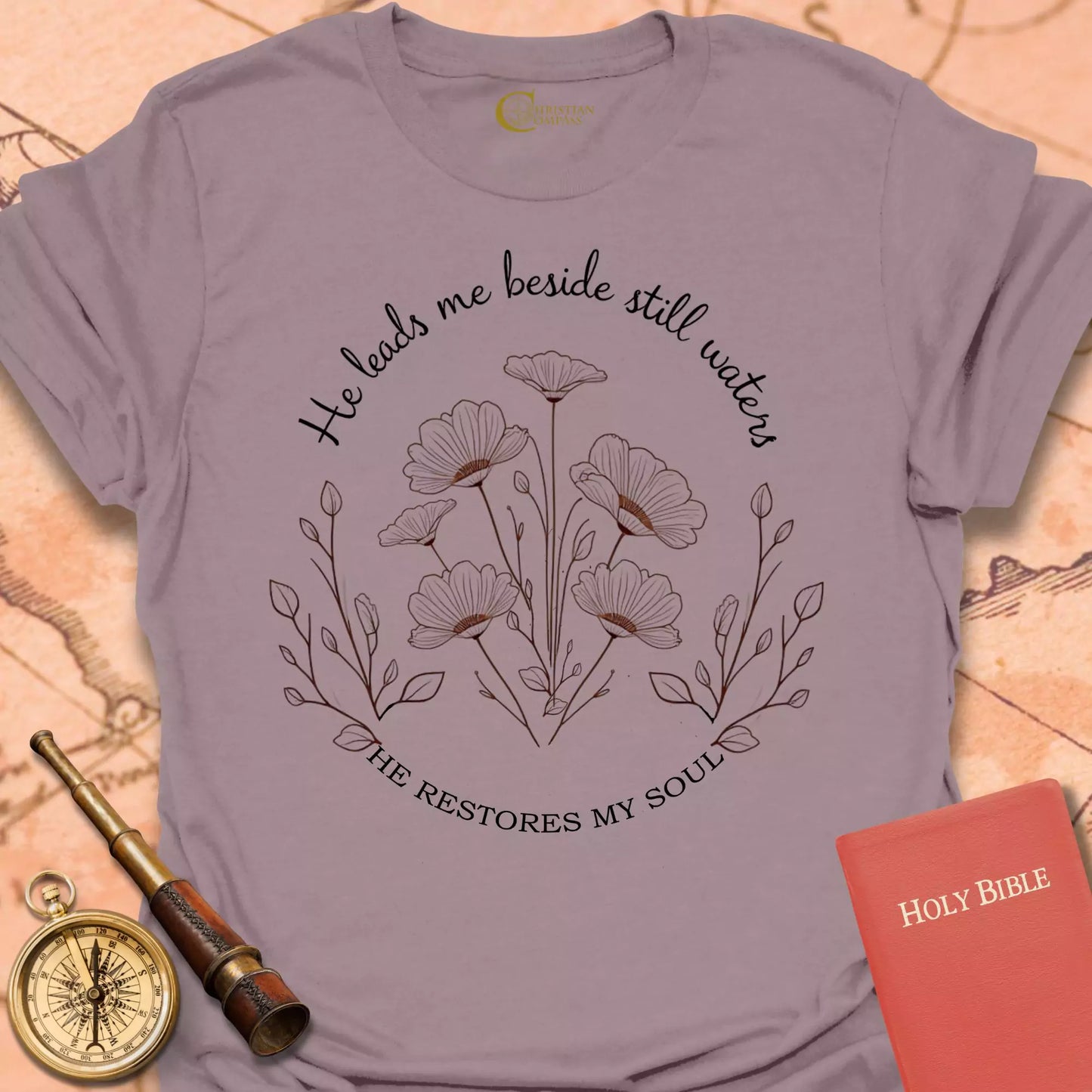 He Leads Me T-Shirt
