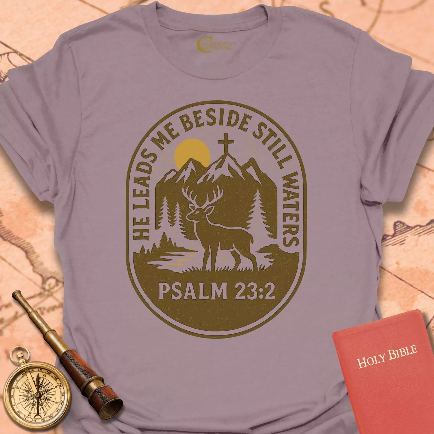 Still Waters Psalm 23:2 T-Shirt