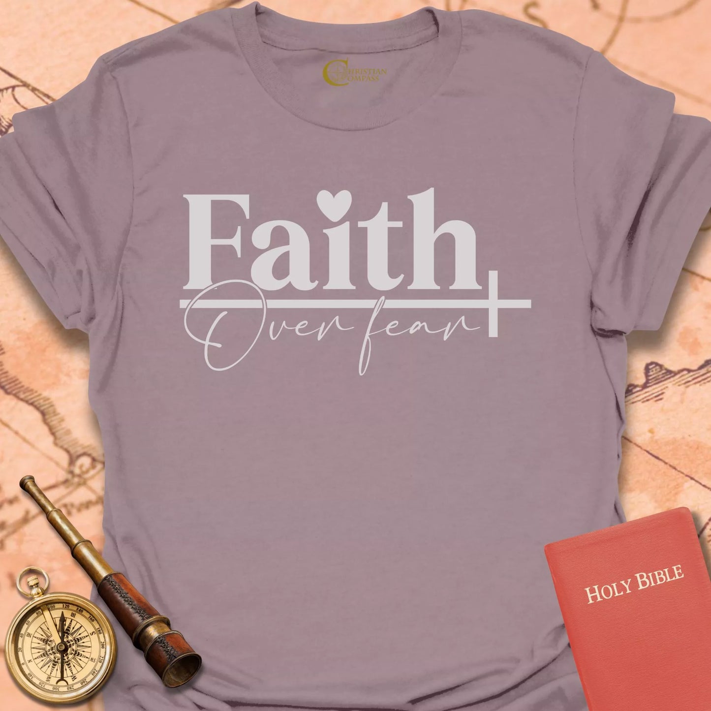Faith Over Fear Heart T-Shirt