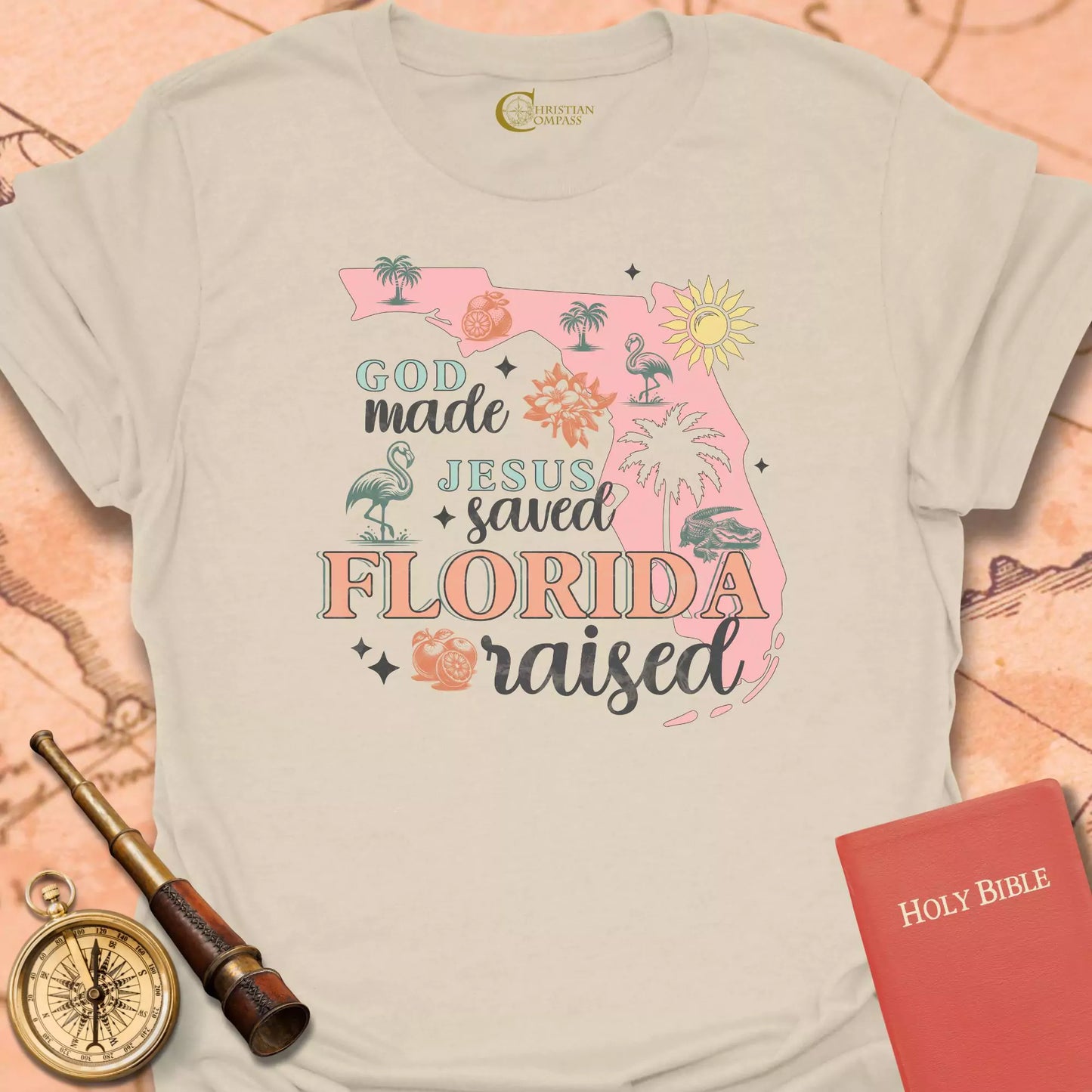 God Made Florida Raised T-Shirt