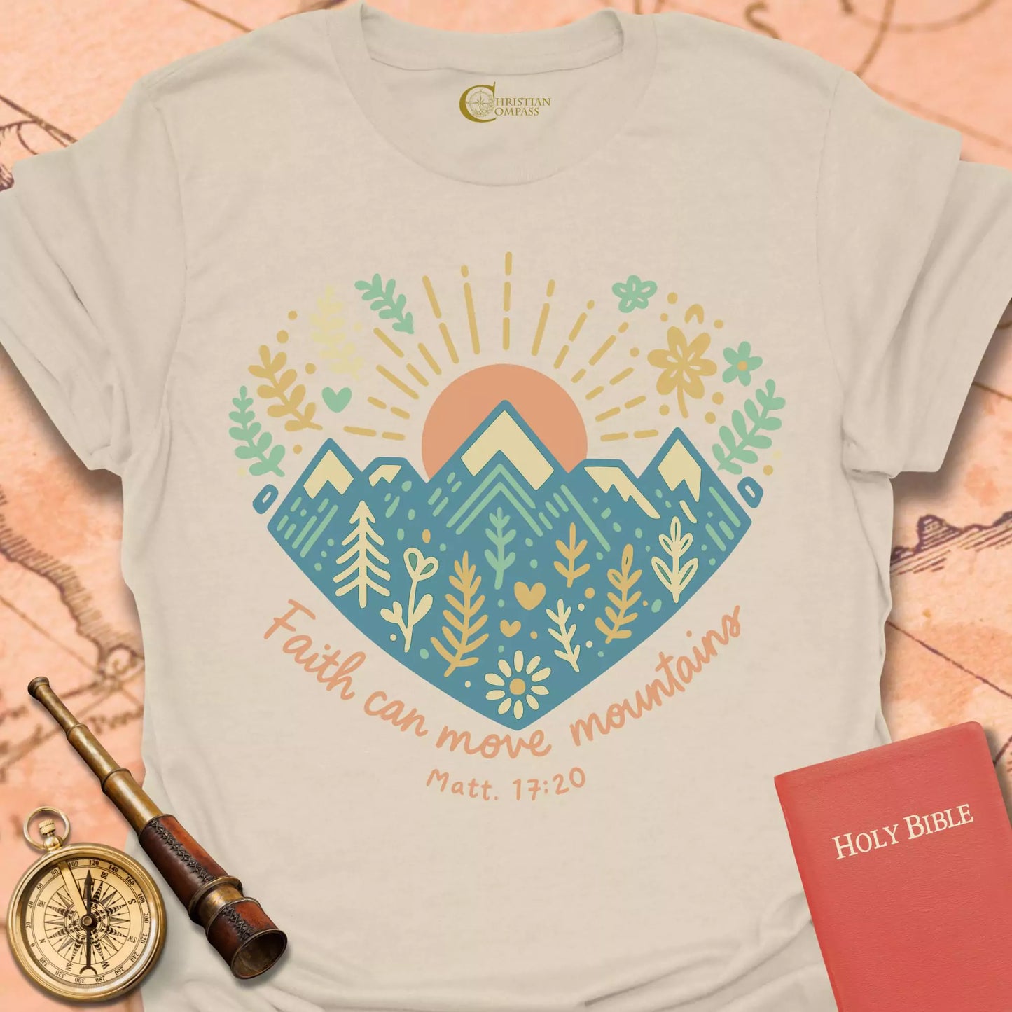 Faith Can Move Mountains Heart T-Shirt