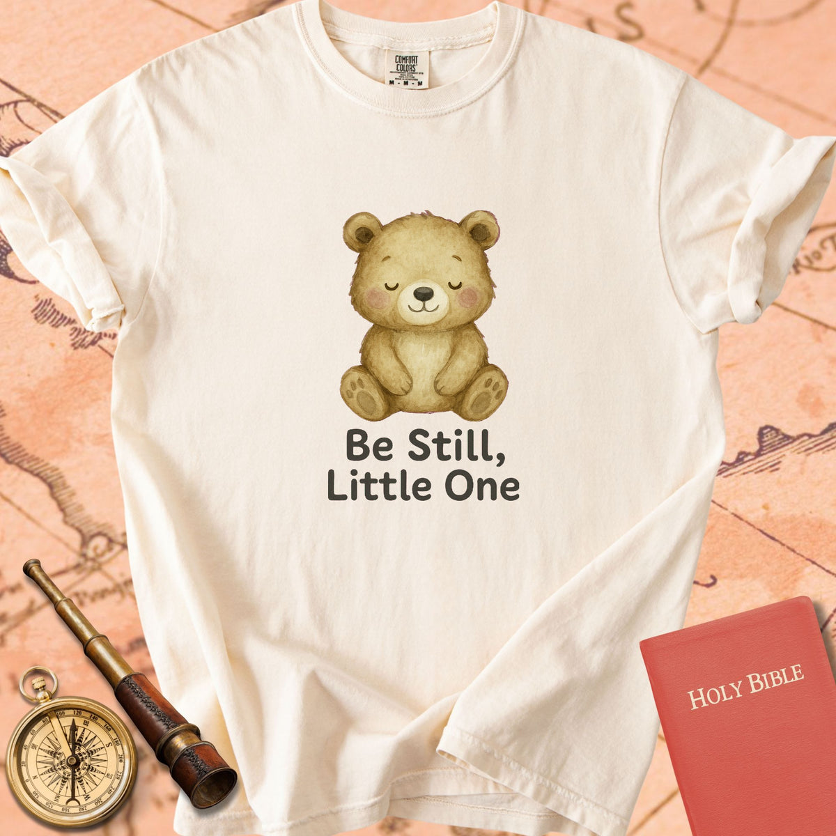 Be Still, Little One — Cute Bear Premium T-shirt — Ivory Comfort Colors