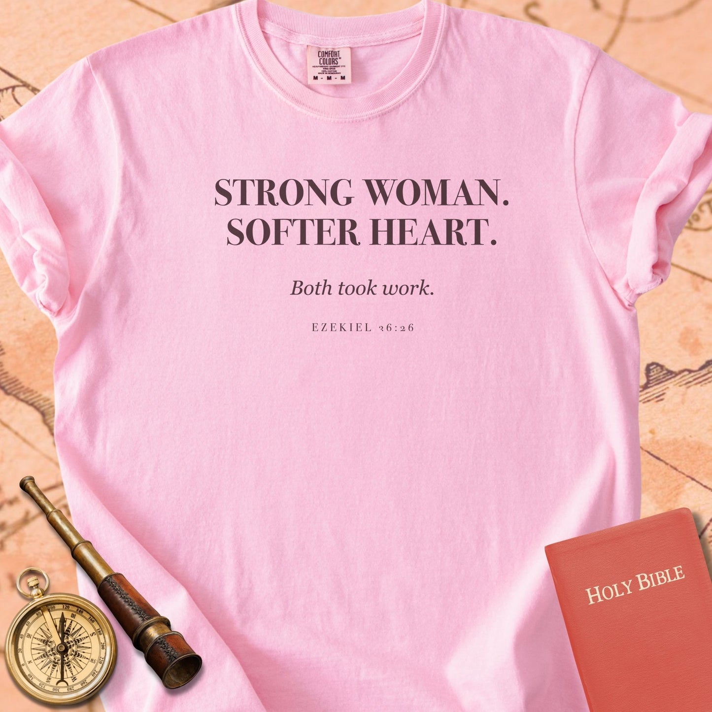 Strong Woman. Softer Heart. — Blossom Comfort Colors t-shirt