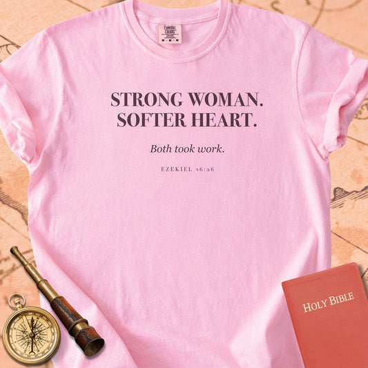 Strong Woman. Softer Heart. — Blossom Comfort Colors t-shirt