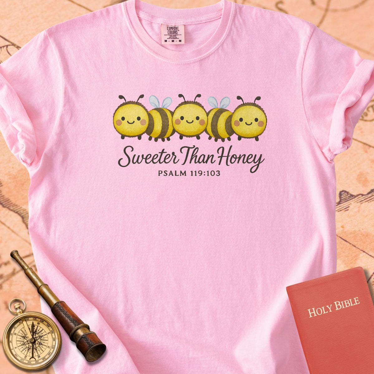 Sweeter Than Honey — Cute Bees Premium T-shirt — Blossom Comfort Colors