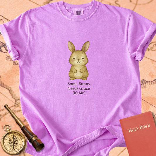 Some Bunny Needs Grace — Cute Bunny Premium T-shirt — Orchid Comfort Colors