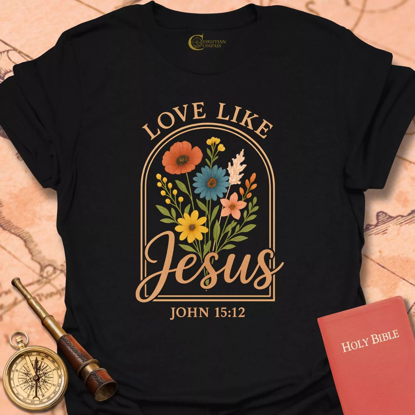 Love Like Jesus Flowers T-Shirt