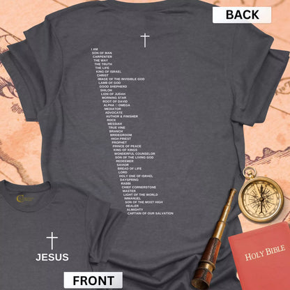 Names of Jesus Tower (front & back) T-Shirt