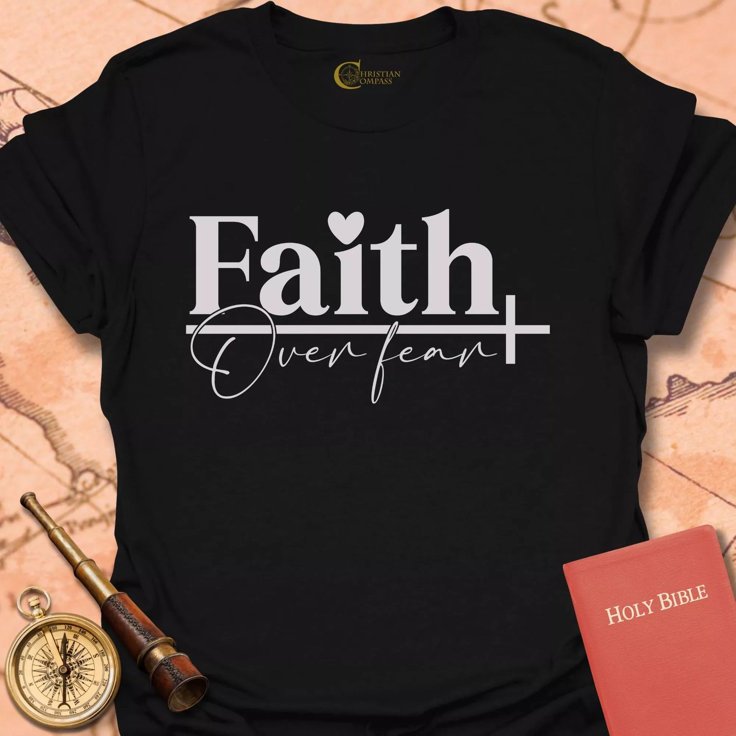 Faith Over Fear Heart T-Shirt
