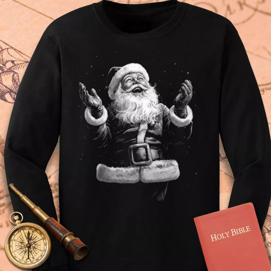 Joy Santa Long Sleeve Tee
