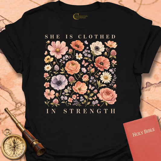 She is Clothed in Strength T-Shirt
