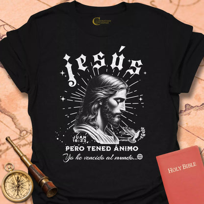 Retrato de Jesús Juan 16:33 Cameseta