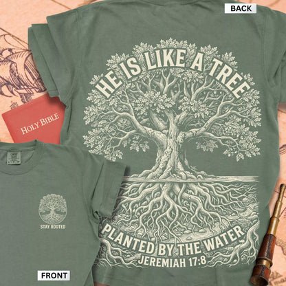 Jeremiah 17:8  Planted by the Water Tree Tee T-shirt