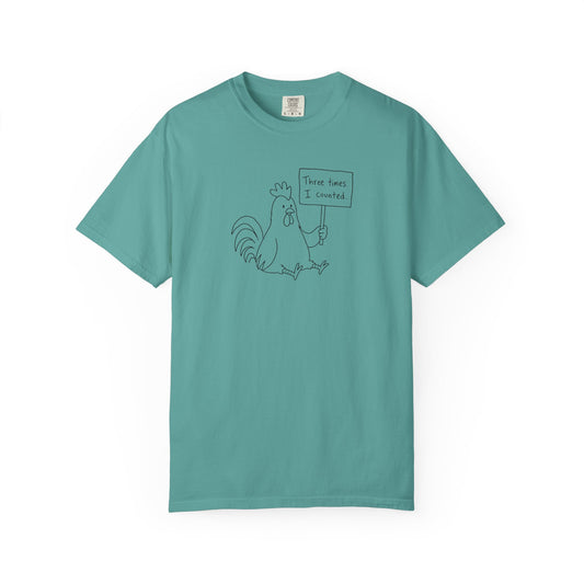 Three Times, I Counted - Rooster Doodle Premium T-shirt