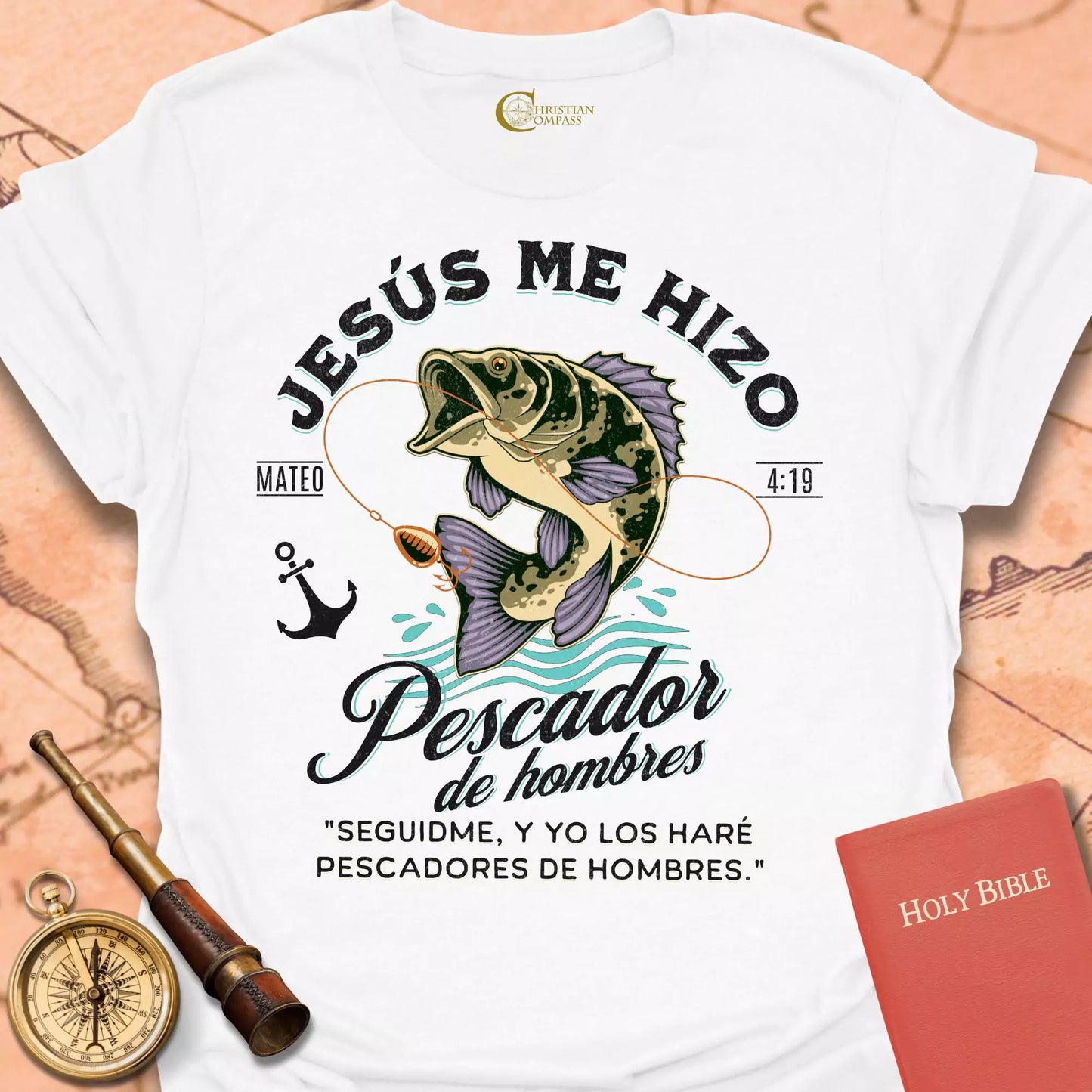 Pescador de Hombres Mateo 4:19 Cameseta