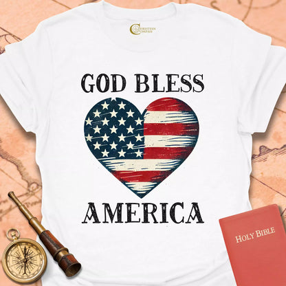 God Bless America Heart T-Shirt