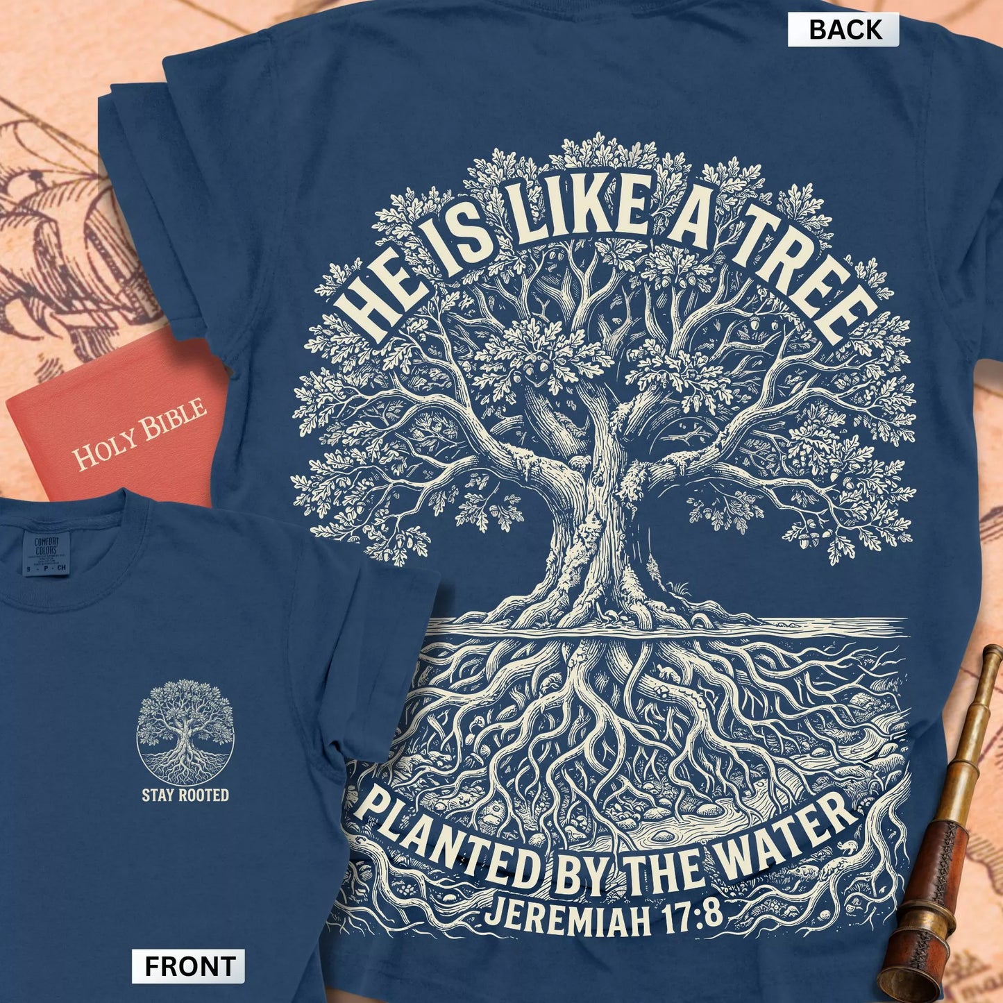 Jeremiah 17:8  Planted by the Water Tree Tee T-shirt