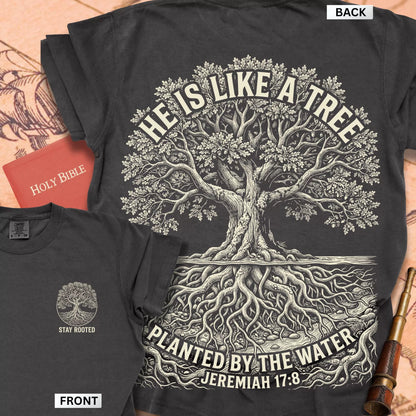 Jeremiah 17:8  Planted by the Water Tree Tee T-shirt