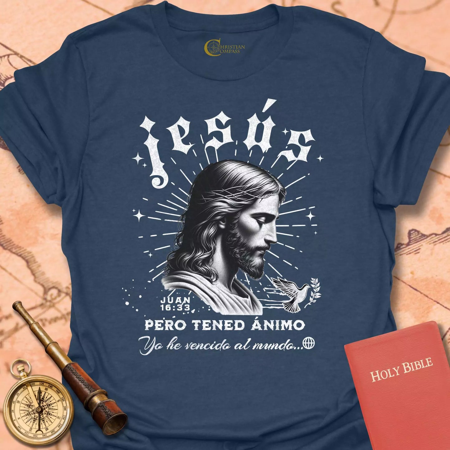 Retrato de Jesús Juan 16:33 Cameseta