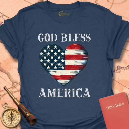 God Bless America Heart T-Shirt
