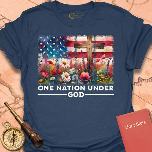 One Nation Flag FlowersT-Shirt