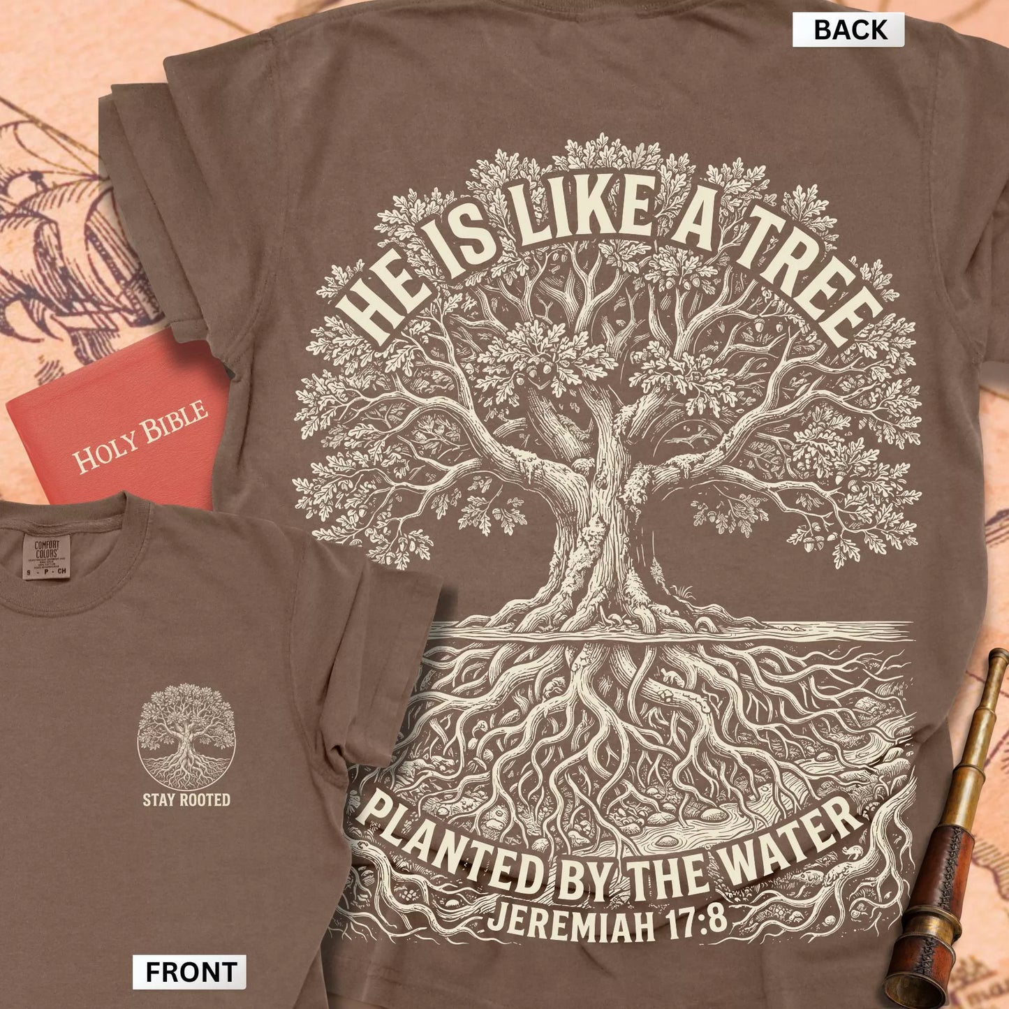 Jeremiah 17:8  Planted by the Water Tree Tee T-shirt