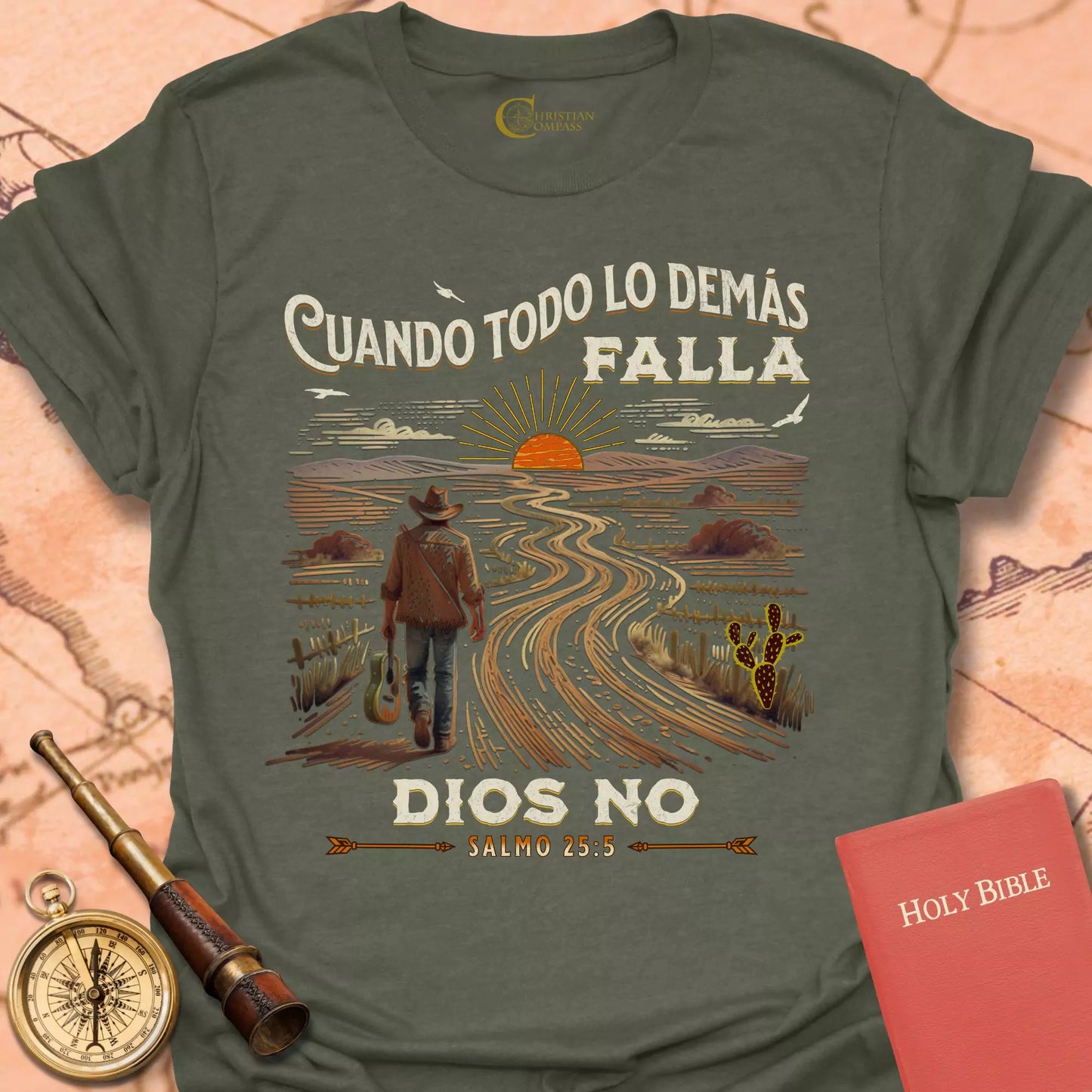 Cuando Todo Falla Dios No - Salmo 25:5 Cameseta