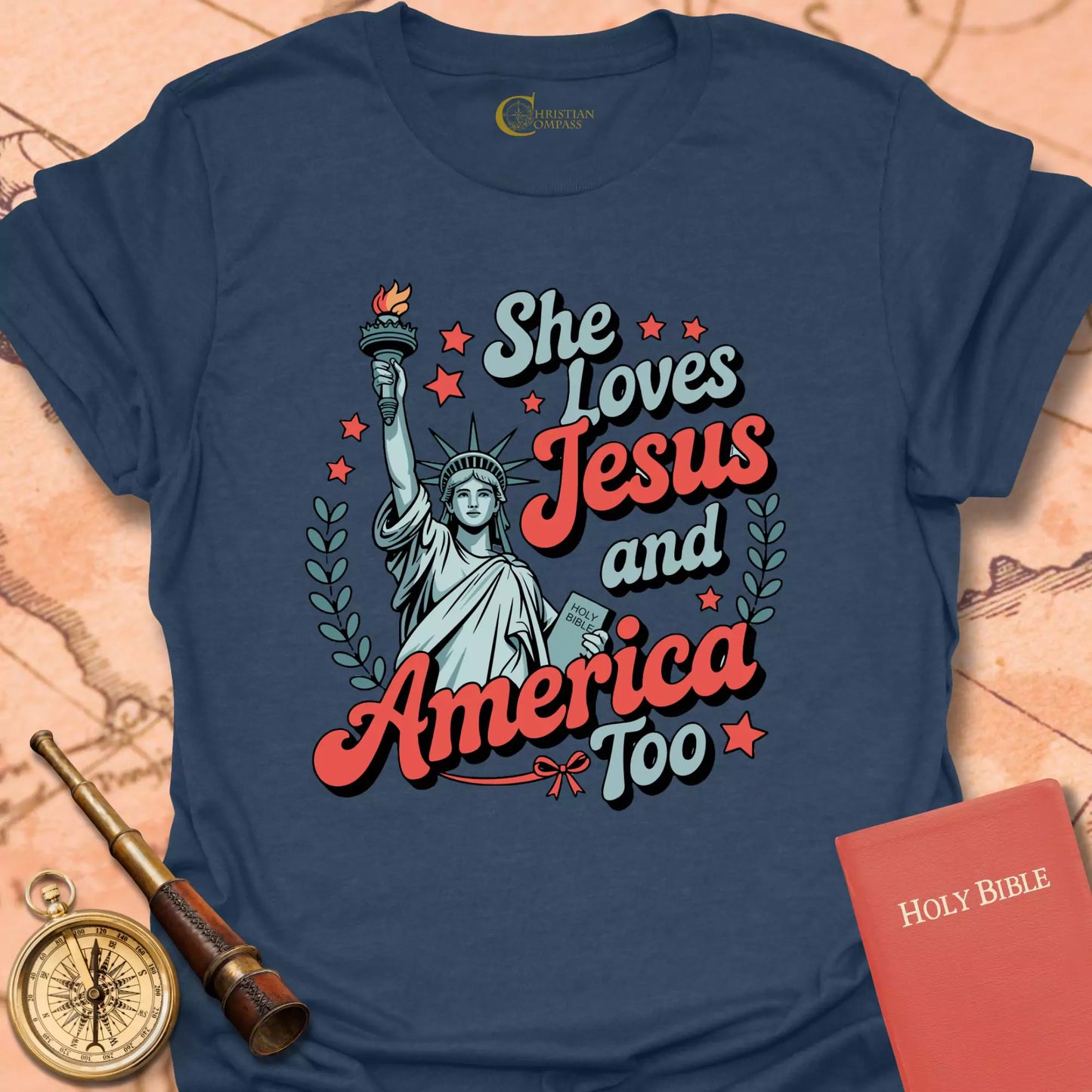 She Loves Jesus and America Too T-Shirt