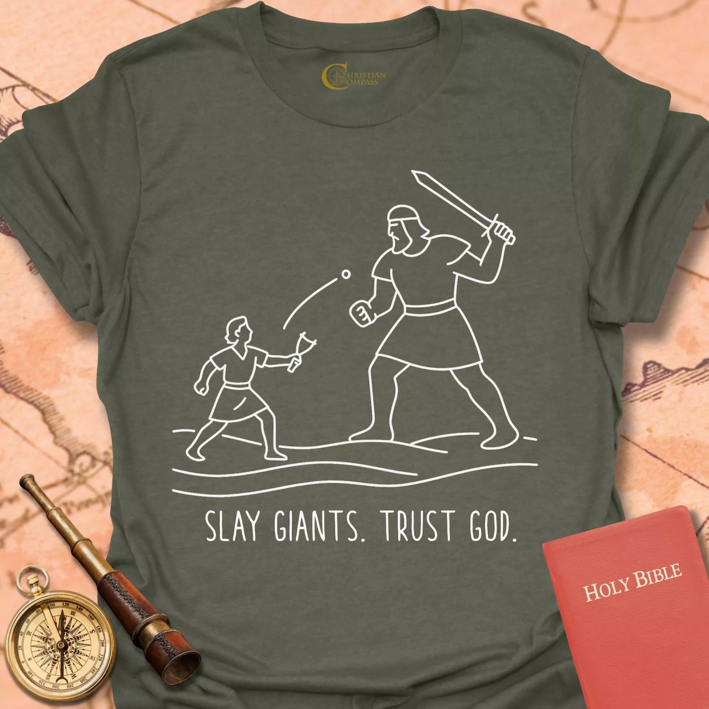 Slay Giants.  Trust God. T-Shirt