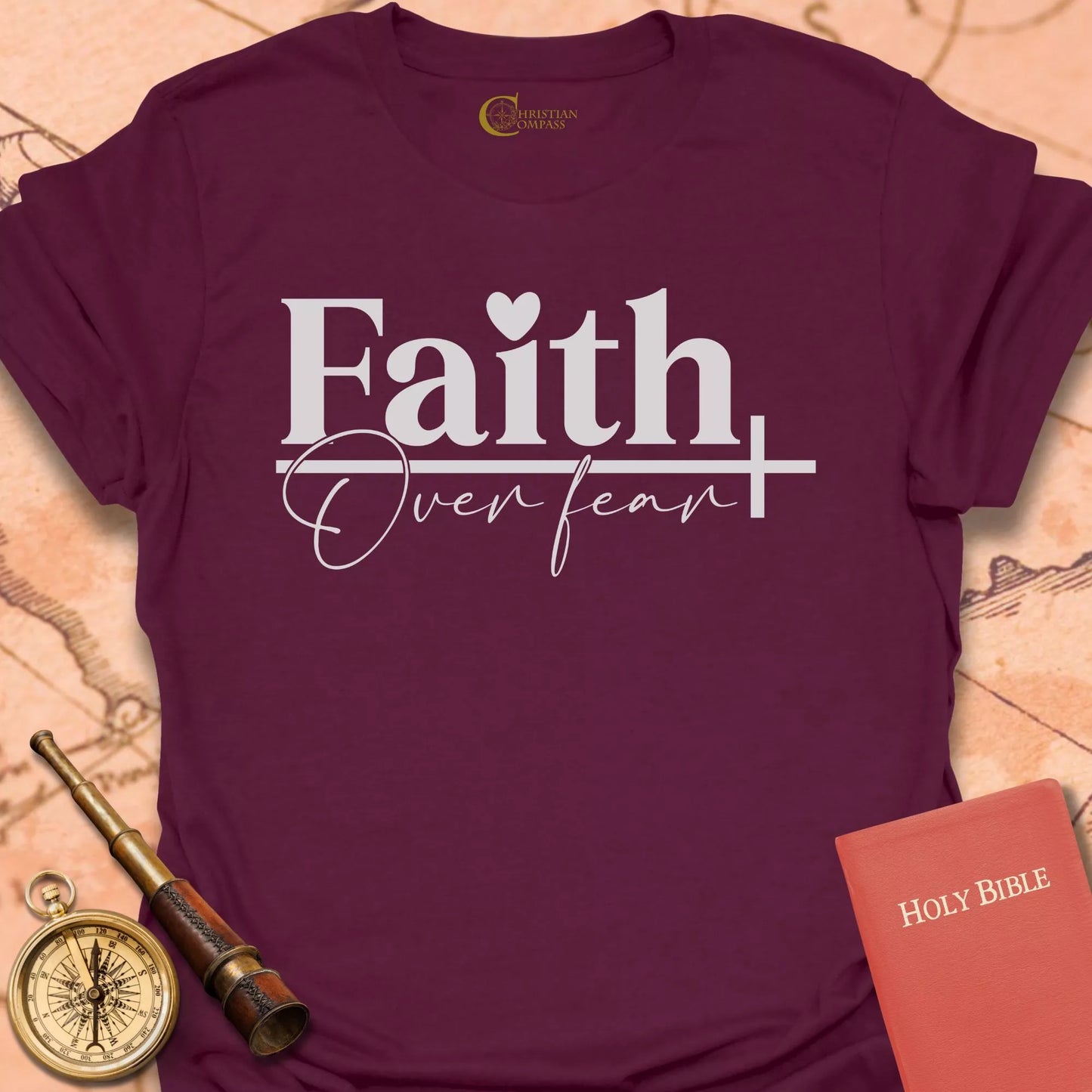 Faith Over Fear Heart T-Shirt