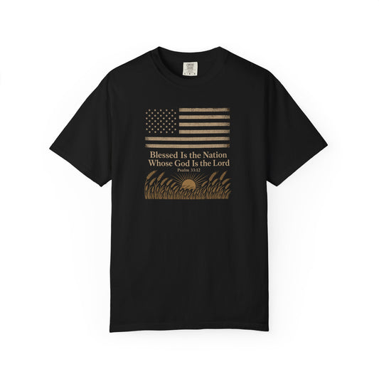 Blessed Is the Nation American Flag Premium T-shirt