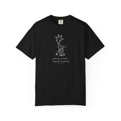 Walking by Faith, Tripping Constantly - Giraffe Doodle Premium T-shirt