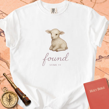 Found — Little Lamb (Luke 15) Premium T-shirt — White Comfort Colors
