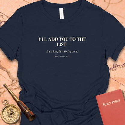 I'll Add You to the List. — Navy women's tee